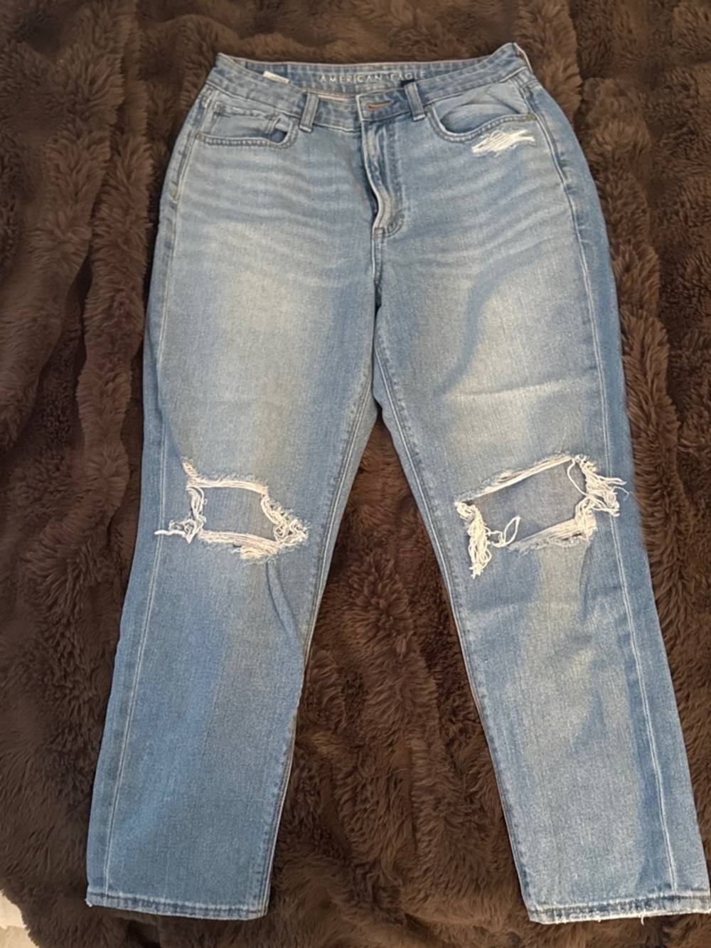 American Eagle Outfitters Light Wash Distressed Boyfriend Jeans